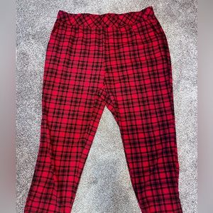 Bloomchic red plaid pants